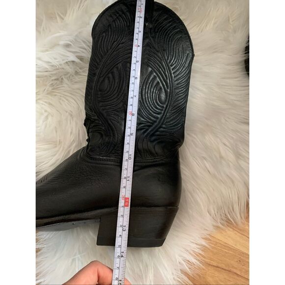 Abilene Men’s Black Cowboy Boots, size 8.5 D leather - Picture 6 of 8